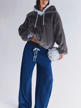 $198! FP Movement Alpine Faux Fur Half-Zip Nordic Brown Small NEW